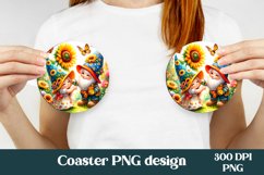 Gnome flower car coaster sublimation PNG bundle design Product Image 2