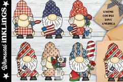 Gnome Couple Love America Sublimation Clipart Product Image 1
