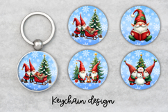 Cute Christmas gnome keychain | Christmas keyring PNG Product Image 1