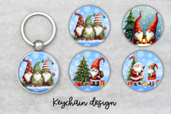 Cute Christmas gnome keychain | Christmas keyring PNG Product Image 1