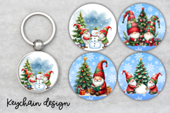Cute Christmas gnome keychain | Christmas keyring PNG Product Image 1