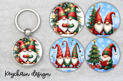 Cute Christmas gnome keychain | Christmas keyring PNG Product Image 2