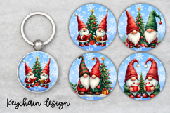 Cute Christmas gnome keychain | Christmas keyring PNG Product Image 3