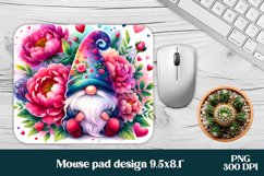 Gnome flower peony mouse pad sublimation | Mousepad PNG Product Image 1