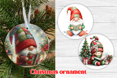 Christmas ornaments sublimation | Christmas gnome ornament Product Image 1