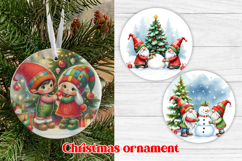 Christmas ornaments sublimation | Christmas gnome ornament Product Image 1