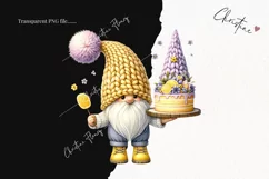 Watercolor Lemon Baking Gnome Clipart | Gnome PNG Product Image 2