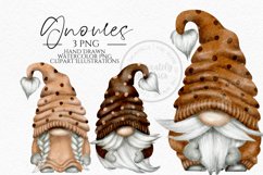 Brown Dots Gnomes | Watercolor Clipart Png Product Image 1