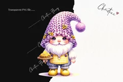 Watercolor Lemon Baking Gnome Clipart | Gnome PNG Product Image 2