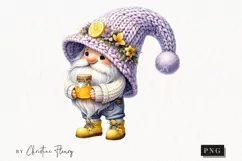 Watercolor Gnome & Honey Jar | Gnome PNG Product Image 1