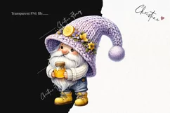Watercolor Gnome & Honey Jar | Gnome PNG Product Image 2