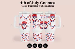 gnomes 4th of july  40oz quencher tumbler sublimation full wrap high resolution transparant background