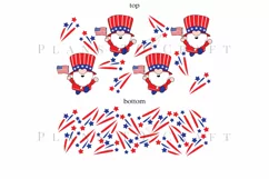 gnomes 4th of july  40oz quencher tumbler sublimation full wrap high resolution transparant background