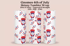 gnomes 4th of july skinny tumbler sublimation wrap with high resolution 300 DPI and transparant background perfect for 20oz and 30oz skinny tumbler