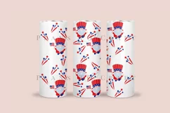 gnomes 4th of july skinny tumbler sublimation wrap with high resolution 300 DPI and transparant background perfect for 20oz and 30oz skinny tumbler