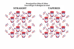 gnomes 4th of july skinny tumbler sublimation wrap with high resolution 300 DPI and transparant background perfect for 20oz and 30oz skinny tumbler