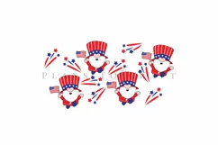 gnomes 4th of july starbucks 16oz hot cup wrap svg presized template for tumbler grande suitable for cricut and silhouette