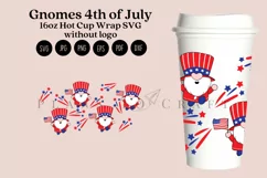 gnomes 4th of july starbucks 16oz hot cup wrap svg presized template for tumbler grande suitable for cricut and silhouette