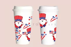 gnomes 4th of july starbucks 16oz hot cup wrap svg presized template for tumbler grande suitable for cricut and silhouette