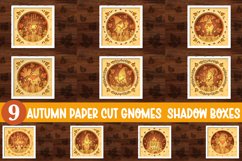 9 Autumn Gnome Paper Cut Shadow Box, Autumn Paper Cut Product Image 1