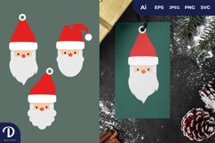 Cute Santa Head Gift Tags Product Image 1