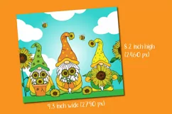 summer sunflower garden gnomes skinny tumbler wrap sublimation