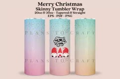 gnomes christmas skinny tumbler sublimation wrap with high resolution 300 DPI and transparant background perfect for 20oz and 30oz skinny tumbler