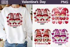Gnomes Valentine Clipart | Valentine&#039;s Day Sublimation Product Image 1