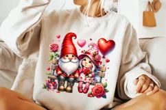 Valentines Day Gnome PNG, Valentine's Day Sublimation, Heart Product Image 1