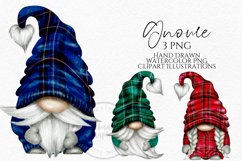 Tartan Gnomes | Watercolor Clipart Png Product Image 1