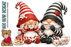 Stripes Gnome Couple Clipart Product Image 1