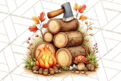 Cozy Gnomes Glamping Clipart, Camping Clip Art PNG Product Image 4