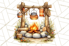 Cozy Gnomes Glamping Clipart, Camping Clip Art PNG Product Image 3