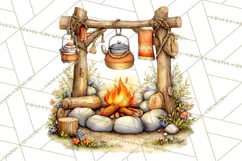 Cozy Gnomes Glamping Clipart, Camping Clip Art PNG Product Image 3