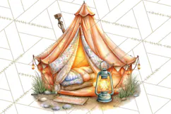 Cozy Gnomes Glamping Clipart, Camping Clip Art PNG Product Image 4