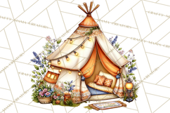 Cozy Gnomes Glamping Clipart, Camping Clip Art PNG Product Image 3