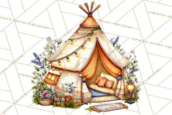 Cozy Gnomes Glamping Clipart, Camping Clip Art PNG Product Image 3