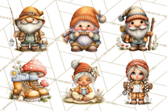 Cozy Gnomes Glamping Clipart, Camping Clip Art PNG Product Image 8