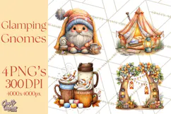 Cozy Gnomes Glamping Clipart, Camping Clip Art PNG Product Image 1
