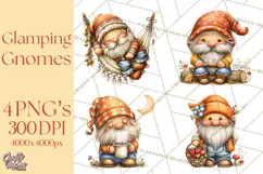 Cozy Gnomes Glamping Clipart, Camping Clip Art PNG Product Image 1