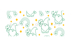 gnomes st patricks day themed Libbey glass can wrap design featuring loving style artwork available as digital files ready to download for crafting and decor projects