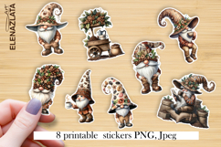 Funny gnome Coffee printable stickers | Coffee PNG Sticker Product Image 1