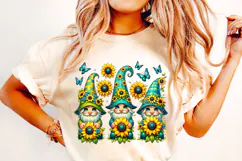 Gnomes Sunflower Png, Gnome With Flowers, Gnomes Sublimation Product Image 2