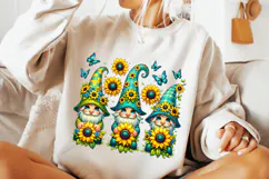Gnomes Sunflower Png, Gnome With Flowers, Gnomes Sublimation Product Image 1