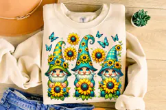 Gnomes Sunflower Png, Gnome With Flowers, Gnomes Sublimation Product Image 3