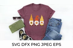 Fall gnomes SVG. Cute cartoon autumn gnomes cut file. Product Image 2