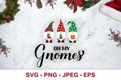 Oh my Gnomes. Funny Christmas quote. Holidays SVG cut file Product Image 1