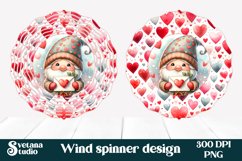 Valentines gnome wind spinner sublimation Product Image 1