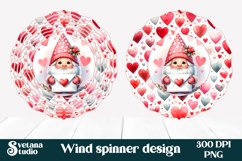 Valentines gnome wind spinner sublimation PNG Product Image 1
