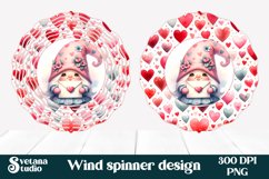 Valentines gnome wind spinner sublimation PNG design Product Image 1
